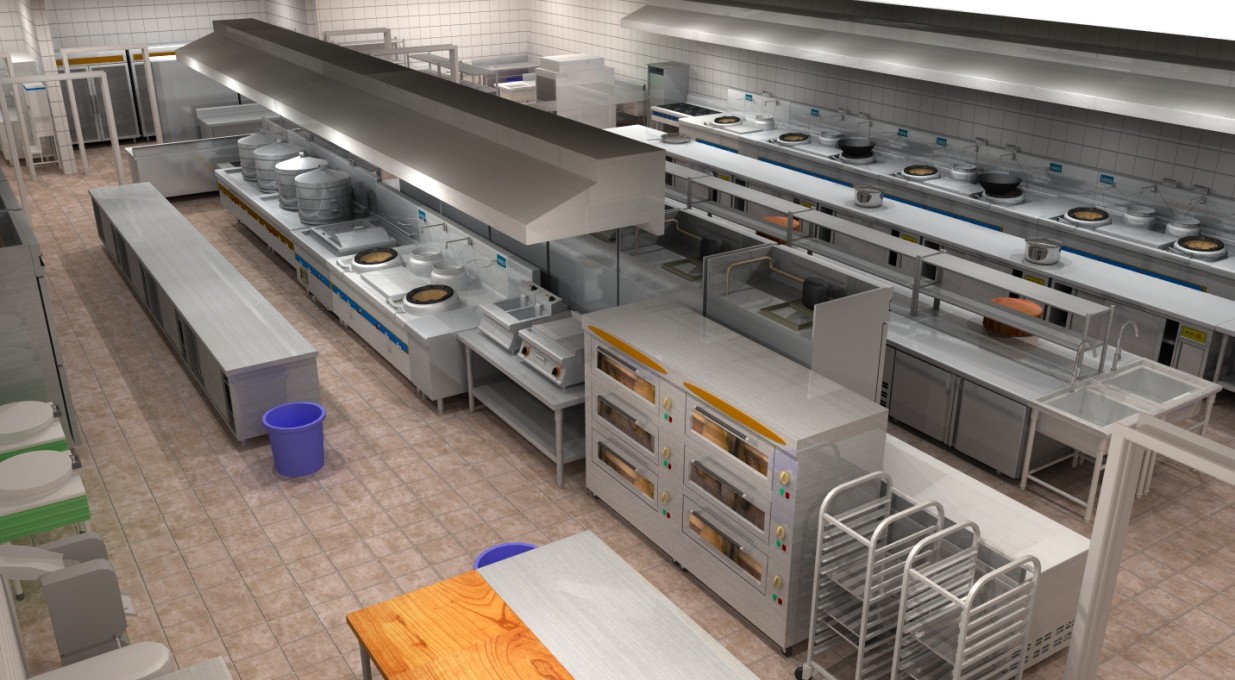 In what order are commercial kitchen equipment installed?